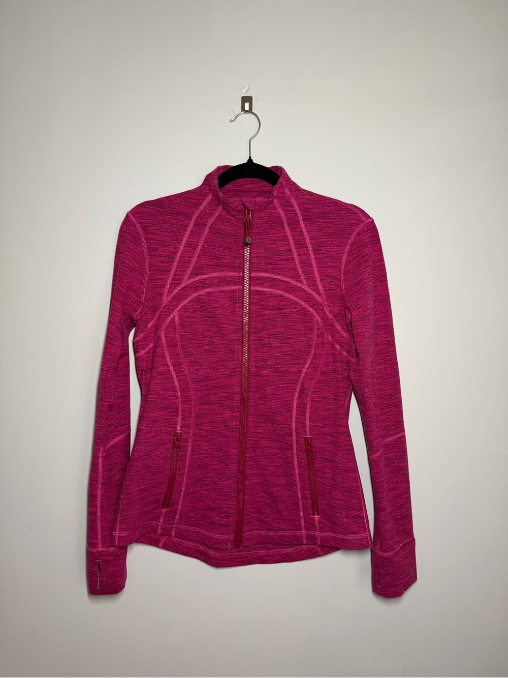 lululemon athletica bright magenta zip-up athletic jacket